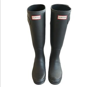 Hunter Black Matte Women's Original Tall Rain Boots Size 9
